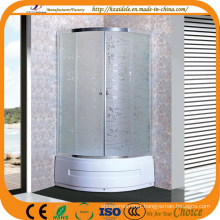 Patterned Glass Chromed Frame Shower Door (ADL-8035D)